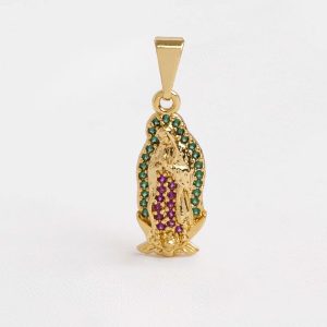 dije virgen de guadalupe silueta circon 2cm